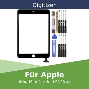Digitizer für Apple iPad Mini 1 A1455 Schwarz Touchscreen Glas Display Scheibe - Afbeelding 1 van 6