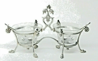 original " antique france Empire 1800 - 1849 " Saliere Set  19th sterling silver — 第 1/4 张图片