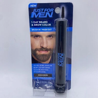 SOLO PARA HOMBRES 1 DÍA BARBA Y CEJAS COLOR temporal para barba, cejas MARRÓN MEDIO Foto 1 de 4