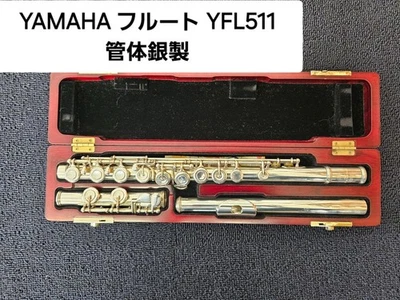 YAMAHA YFL-511 FLUTE Silver E-mechanism Adjusted #002*** Wind instrument Used - Image 1 of 4
