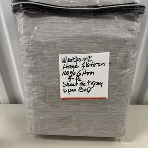 Westpoint Home Flatiron 100% Cotton 4- Pc Sheet Set Grey New Without Tags - Picture 1 of 4