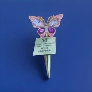 EXPRESIONES MODERNAS - Tapón de botella de vino bohemio mariposa con joyas - Imagen 1 de 2