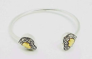 DESIGNER INSPIRIERT 6 Zoll bis 8 in SILBERFARBEN GOLD HERZ CHARM MANSCHETTE ARMBAND NEU - Bild 1 von 3