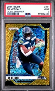 DK Metcalf 2024 Panini Prizm FOTL Gold Shimmer 08/10 PSA 9 Seattle Seahawks #261 - Picture 1 of 2