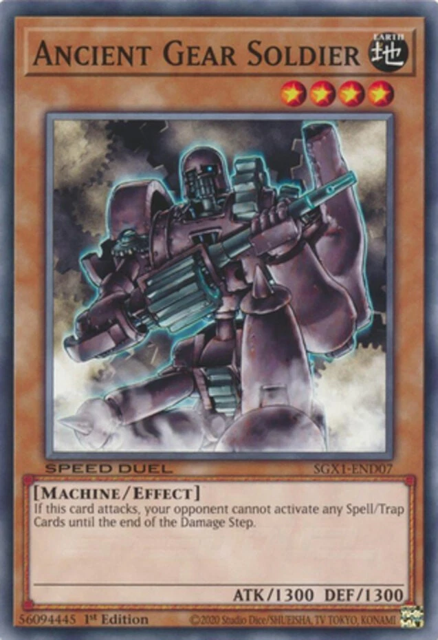 Ancient Gear Soldier - SGX1-END07 - Common - 1st Edition - Speed Duel GX: Duel A - Image 1 of 1