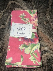 April Cornell COTTAGE ROSE Rosa Verde Blanco Floral Algodón Juego/8 Nuevo con Etiquetas - Imagen 1 de 2
