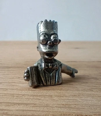 Clue Simpsons Bart Prof. Plum Token Replacement Pewter Piece 1st Edition 2000 - Image 1 of 4