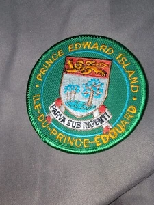 New Vintage PRINCE EDWARD ISLAND FLAG embroidered PATCH Parva Sub Ingenti 3X3 - Picture 1 of 4