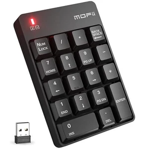 Wireless 19 Key Numeric Keypad Portable 2.4G USB Financial Number Pad Black - Picture 1 of 8