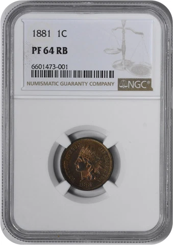 1881 Indian Cent PR64RB NGC Cover