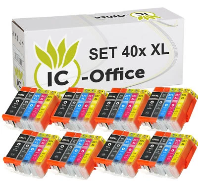 40 XL für Canon IP7250 MG5450 MG5550 MG6350 MG7150 MX725 MX925 IX6850 IP8750 SET - Bild 1 von 4