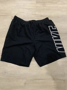MENS NIKE BOARD SHORTS BLACK WHITE NESS8518-001 SIZE M - Picture 1 of 3