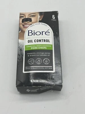 Biore Oil Control Charcoal Deep Cleansing Pore Strips 6 Strips - Image 1 of 2