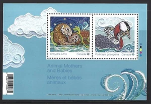 CANADÁ 2023 ANIMALES MADRES Y BEBÉS SÁBANA MINIATURA SIN MONTAR COMO NUEVA, MNH - Imagen 1 de 1
