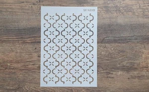 Schablone grafisches Wellen Muster Wandtattoo Vintage Malerei Stencil ST-1010680 - Bild 1 von 5