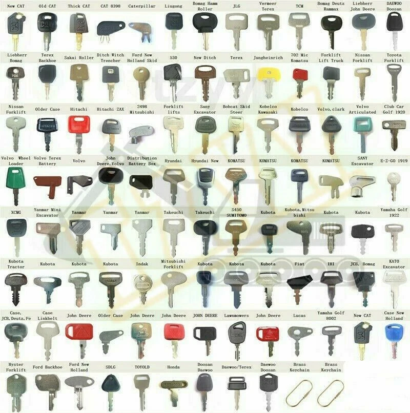 100 Heavy Construction Equipment Ignition Keys Set For CAT Case Deere Kubota - Image 1 of 4