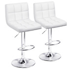 Bar Stools Set of 2 Modern PU Leather Height Adjustable Hydraulic Kitchen Counte