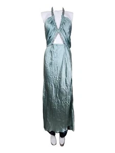 Victoria's Secret Seiden-Abendkleid Perlen Neckholder Cutout verziert Vintage - Bild 1 von 5