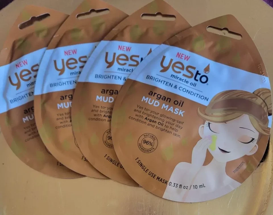 4X Yes To Miracle Oil ~ Máscara de barro de aceite de argán ~ 0,33 fl oz Foto 1 de 1