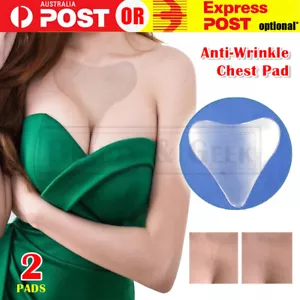 2x Anti-Wrinkle Aging Chest Pad Silicone Removal Patch Skin Care Reusable Safe - Picture 1 of 6