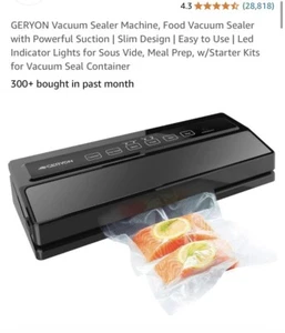 Geryon E2900-MS Vacuum Sealer Black 20’ Bags Included Easy To Use Sous Vide New - Picture 1 of 12