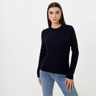 Jack Wills Womens Tinsbury Merino Wool Blend Cable Knitted Jumper Sweater - Image 1 of 4