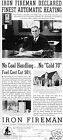 1937 Print Ad Iron Fireman Coal Heater LR Evans Sheboygan Vocational School WI