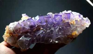 941 Gramm einzigartige riesige lila Phantom Kubik Fluorit & Calcit Probe @ Pakistan - Bild 1 von 5