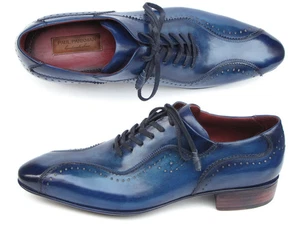 Paul Parkman Handmade Lace-Up Casual Shoes For Men Blue (ID#84654-BLU) - Picture 1 of 7