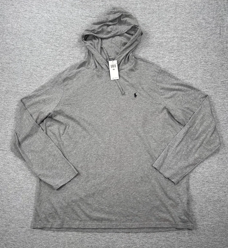 Polo Ralph Lauren толстовка с капюшоном рубашка мужская XXL серый хлопок легкий с капюшоном новый - Изображение 1 из 4