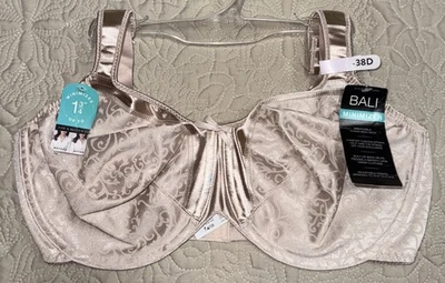 NWT Womens Nude Bali Minimizer Breathable Back Unlined Underwire Bra Size 38D - Image 1 of 4