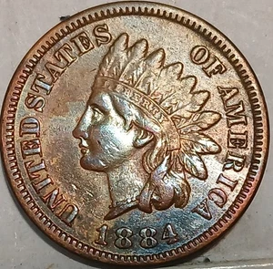 1884 1c Indian Head Cent Penny Better Date XF Details Rare US Coin extra fine - Picture 1 of 3