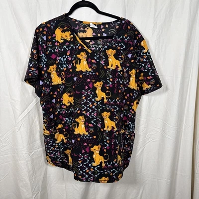 Disney Simba Size 2XL LION KING Simba Medical Scrub Women's Top - Image 1 of 4