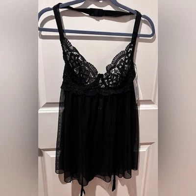 Lencería Dreamgirl negra de encaje Chemise nueva con etiquetas Foto 1 de 4