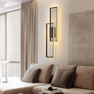 LED Wall Light Modern Acrylic Metal Wall Sconce Lighting Fixture Remote Control - Picture 1 of 13