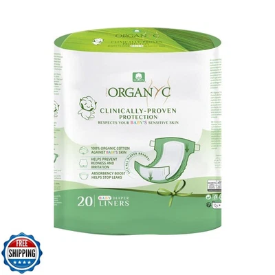 Forro de fraldas para bebês Organyc 100% algodão orgânico certificado para pele sensível, F - Imagem 1 de 4