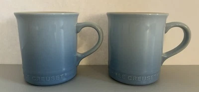 РЕДКИЙ набор из 2 Le Creuset прибрежный синий 14 унций Ванкувер кофейные кружки новый без коробки - Изображение 1 из 4