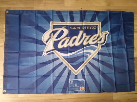 San Diego Padres 3x5 ft Flag MLB Promo Advertising Mastercard RARE Wall Hang Cover