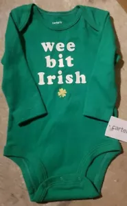 Carter's Baby "Wee Bit Irish" St. Patrick's Day Bodysuit Green - 3M - Picture 1 of 2