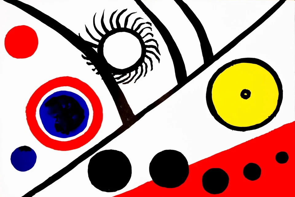 Litografía original 1976 "Rayons Noirs" de Alexander Calder Foto 1 de 1