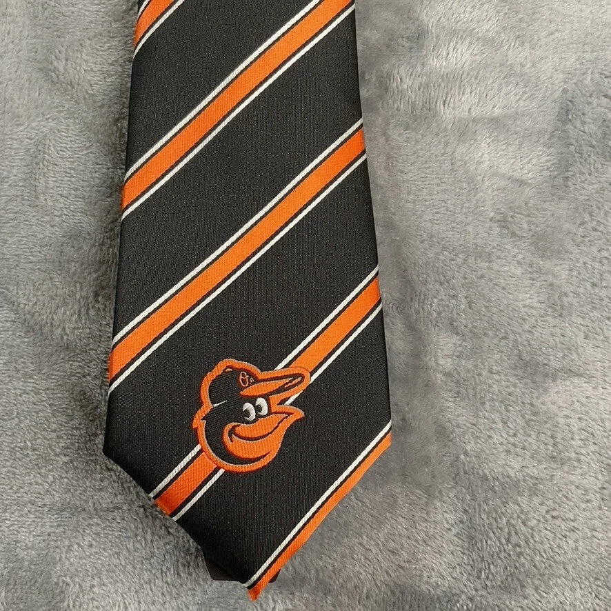 Baltimore Orioles Men's Necktie Officially Licensed MLB Baseball Black Neck Tie - Image 1 of 4