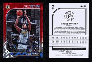 2019-20 Panini NBA Hoops Red Explosion /15 Myles Turner #77