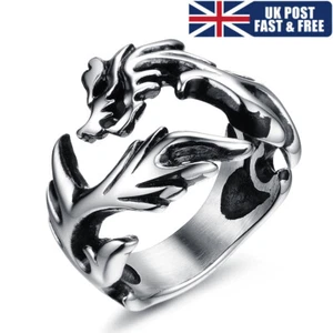 Silver Angel Wing Rings Leaf Ring 'Finger Armour' Wide Wrap Feather Adjustable - Picture 1 of 6