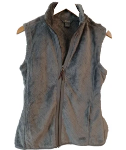 Natural Reflections Ladies FAUX FUR Vest Small Full Zip Gray Quilt Stitching - Imagen 1 de 6