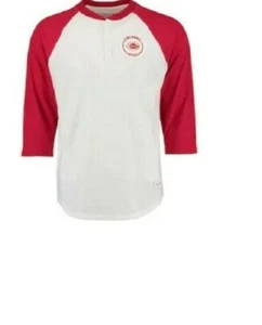 Mitchell & Ness Cincinnati Reds Unbeaten Four Button Henley New Mens Sizes $50 - Picture 1 of 1