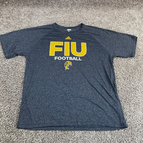 FIU Panthers Shirt Adult Large Gray Blue Football Lightweight Adidas Men A45 Cover
