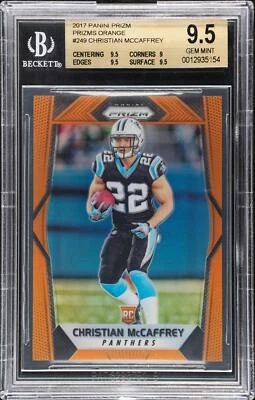 2017 Panini Prizm Christian Mccaffrey Orange Prizm #249 /275 BGS 9.5 Rookie RC - Image 1 of 2