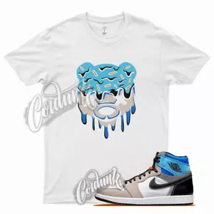 White DRIPPY T Shirt for J1 1 High OG Prototype Total Orange Multi Color - Picture 1 of 3
