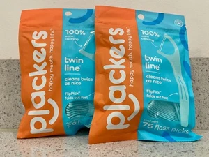 Hilos dentales de doble línea Plackers de 75 quilates, como nuevos geniales, ¡2 bolsas de hilo dental de doble acción! - Imagen 1 de 6
