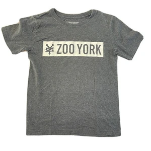 Zoo York Graphic T-shirt Kids Small (8)  - Gray White Block Logo Print - Picture 1 of 3